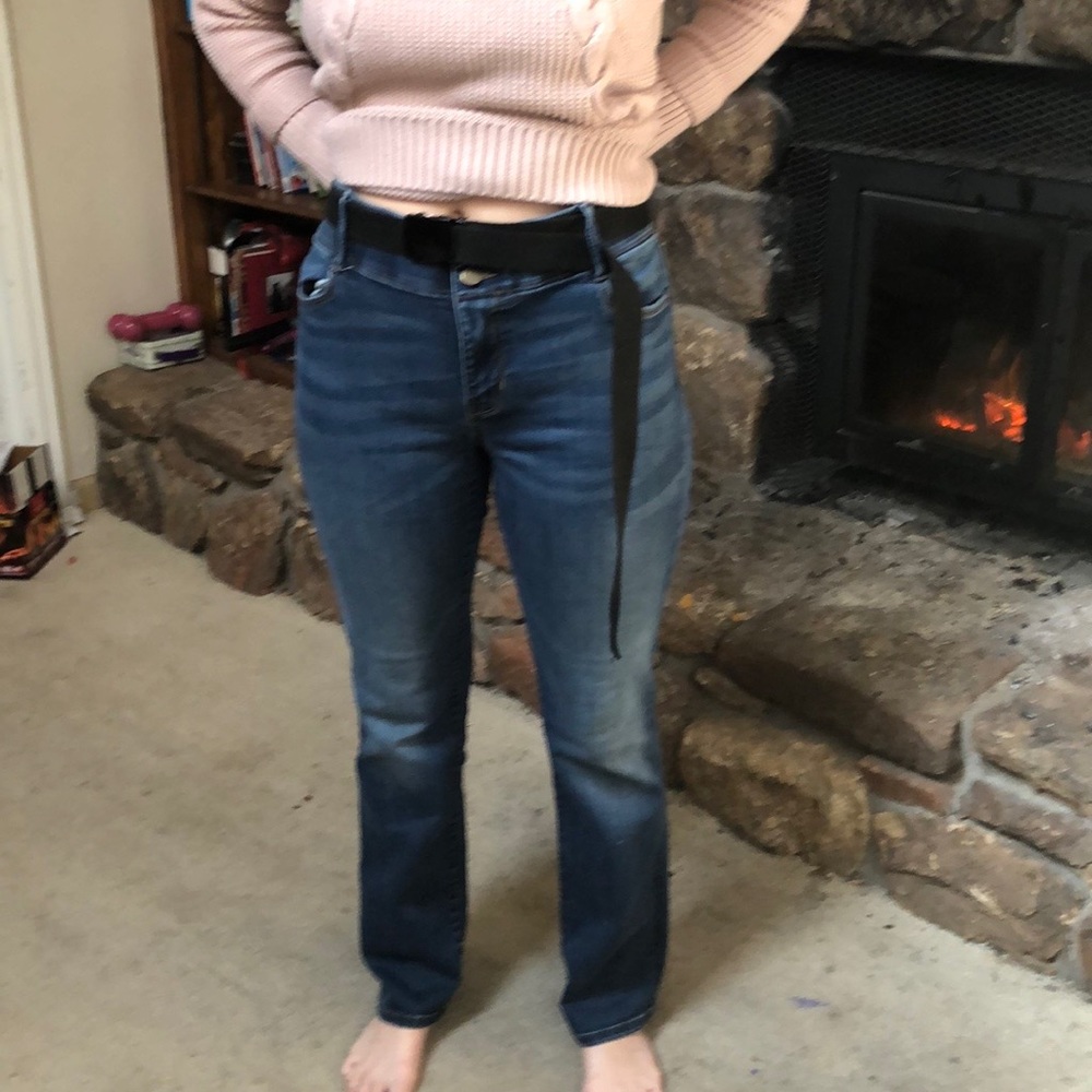 Curvey dark blue with zipper and double button up